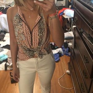 Bcbg tank with zipper detail